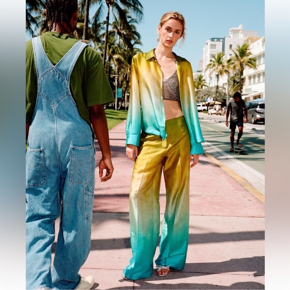 ZARA TIE DYE PRINT PANTS - Picture 9 of 16